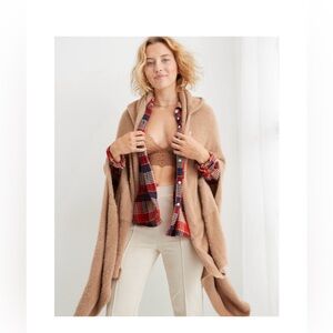 Aerie Marshmallow hooded cape scarf